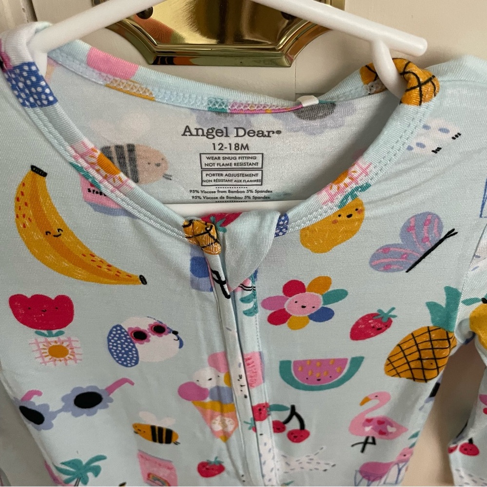 NWT Angel Dear Bamboo Ice Cream Giggles Zipper Footie Pajama - Picture 2 of 7